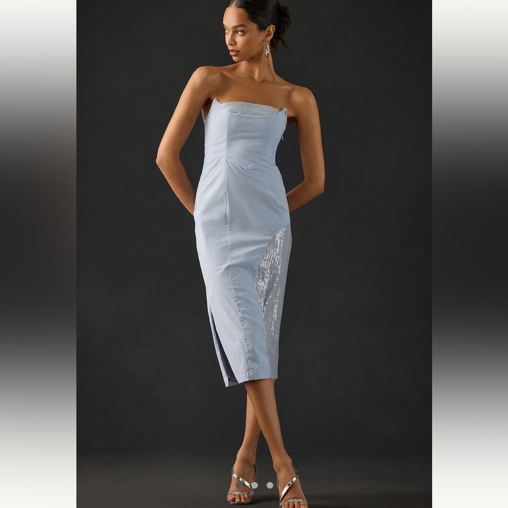 Anthropologie strapless sequin dress - size 10 - NWT